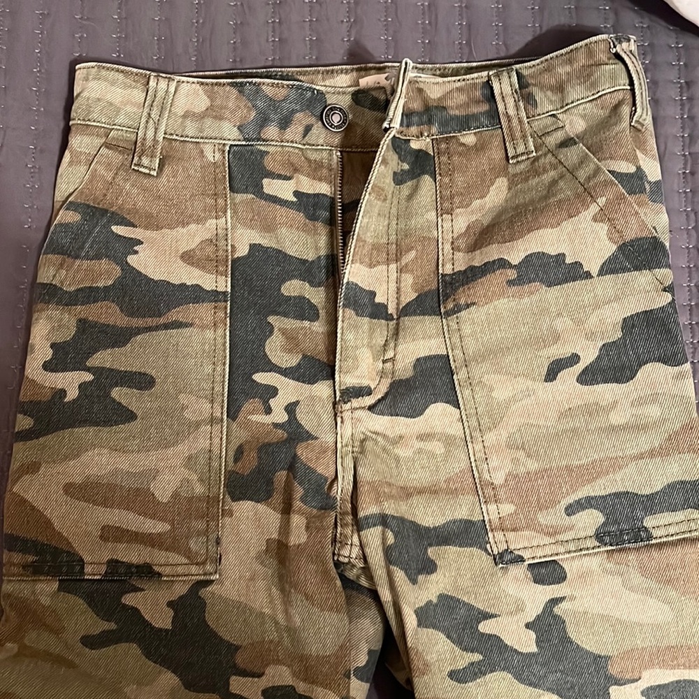 NWOT free people camo wide leg jeans